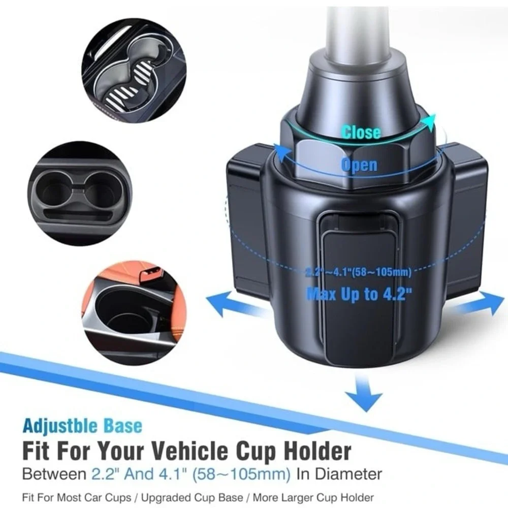 Miracase Cup Holder Phone Mount - Universal‎ Gooseneck Adjustable Car Cell Phone